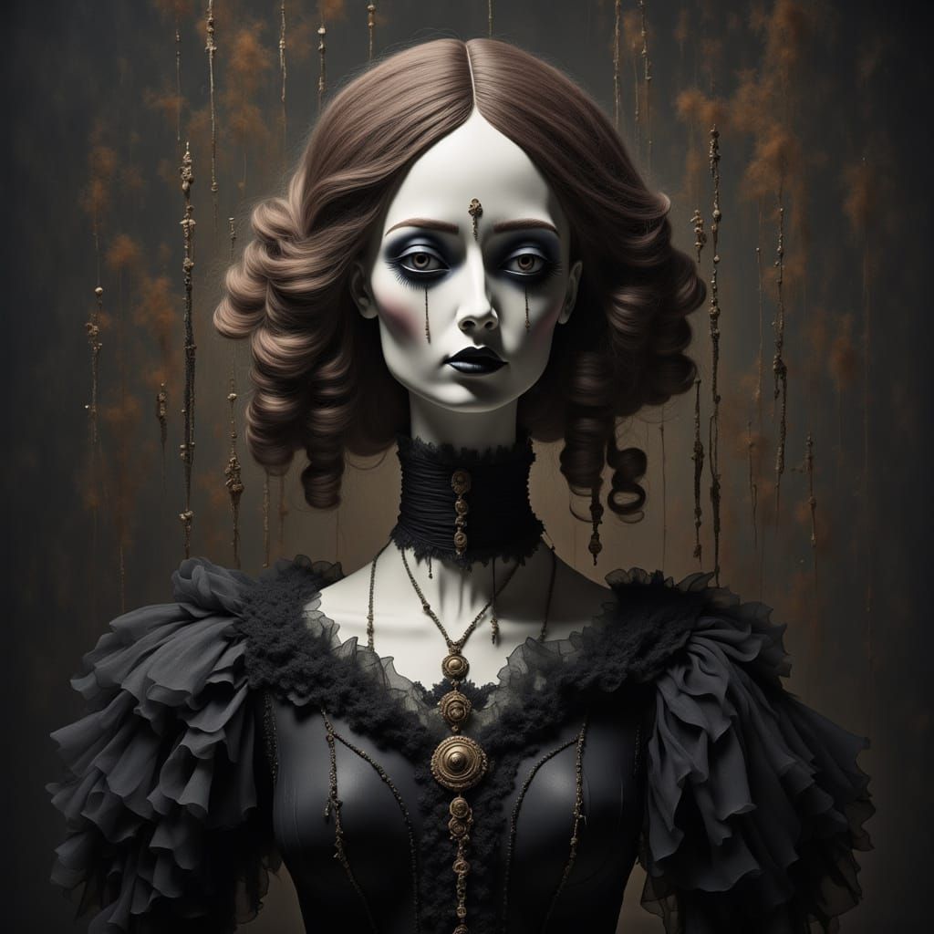 Surreal Shadow Puppet with Porcelain Skin