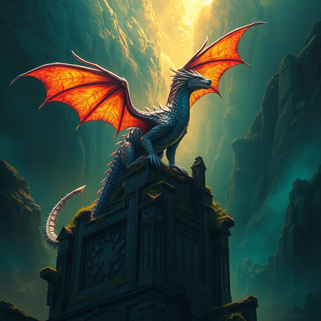 Majestic Diamant Dragon Reigns Over Ancient Ruin