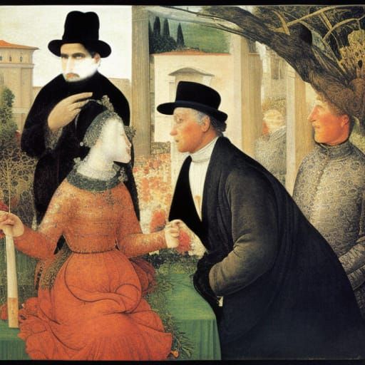 Hedgehog in Fedora, Inspired by Renaissance and Expressionis...