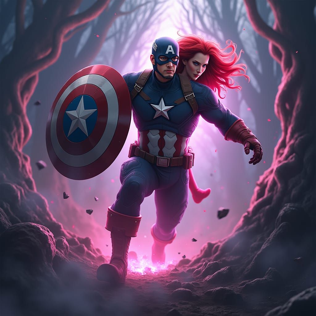 Captain America Rescues Scarlet Witch in Anime-Inspired Epic