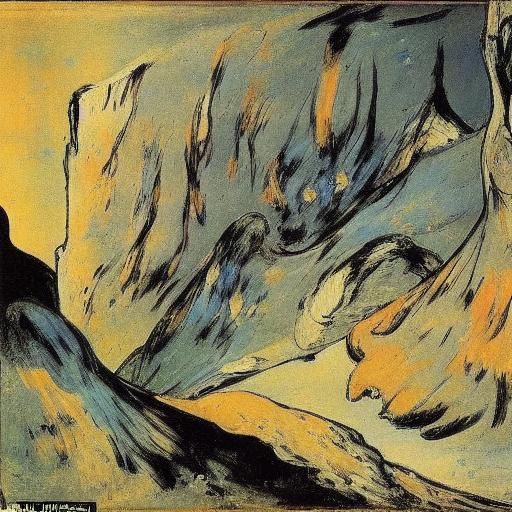 Vampire Napoleon in Desert Canyon, Post-Impressionist Style