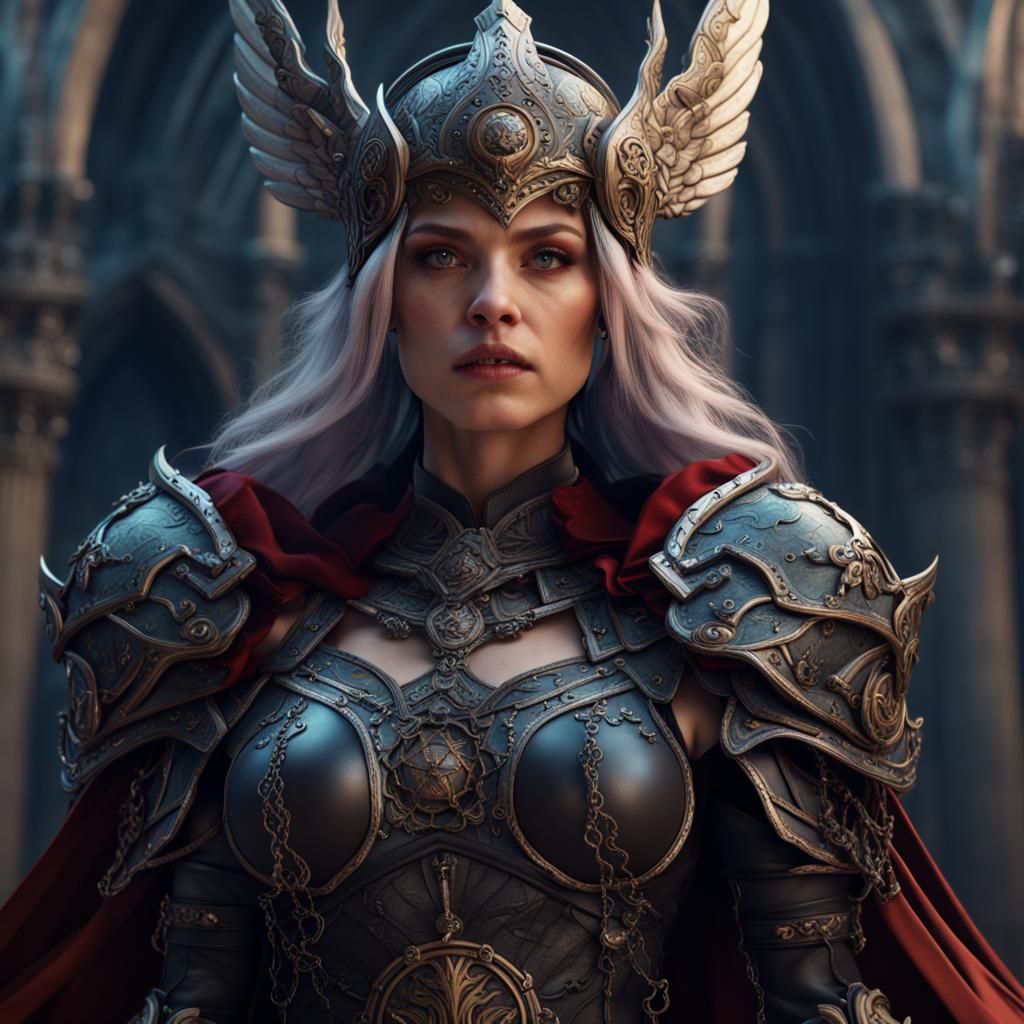 Gothic Valkyrie in Detailed Matte Painting