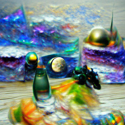 Iridescent Abstract Space Scene