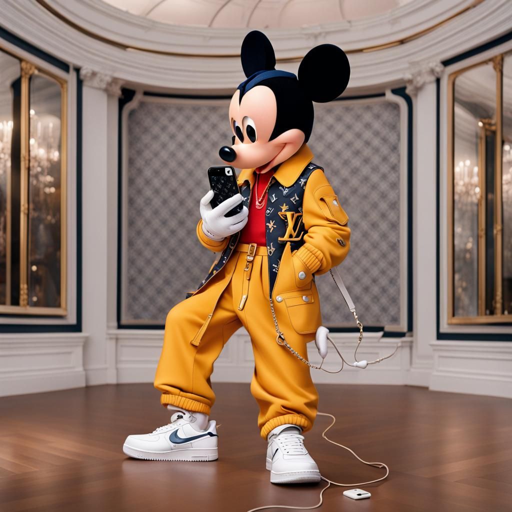 Mickey Mouse in Designer Fashion with iPhone