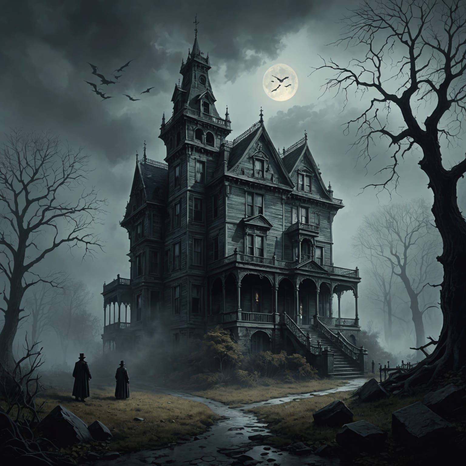 Haunted Mansion in Gothic Horror Style