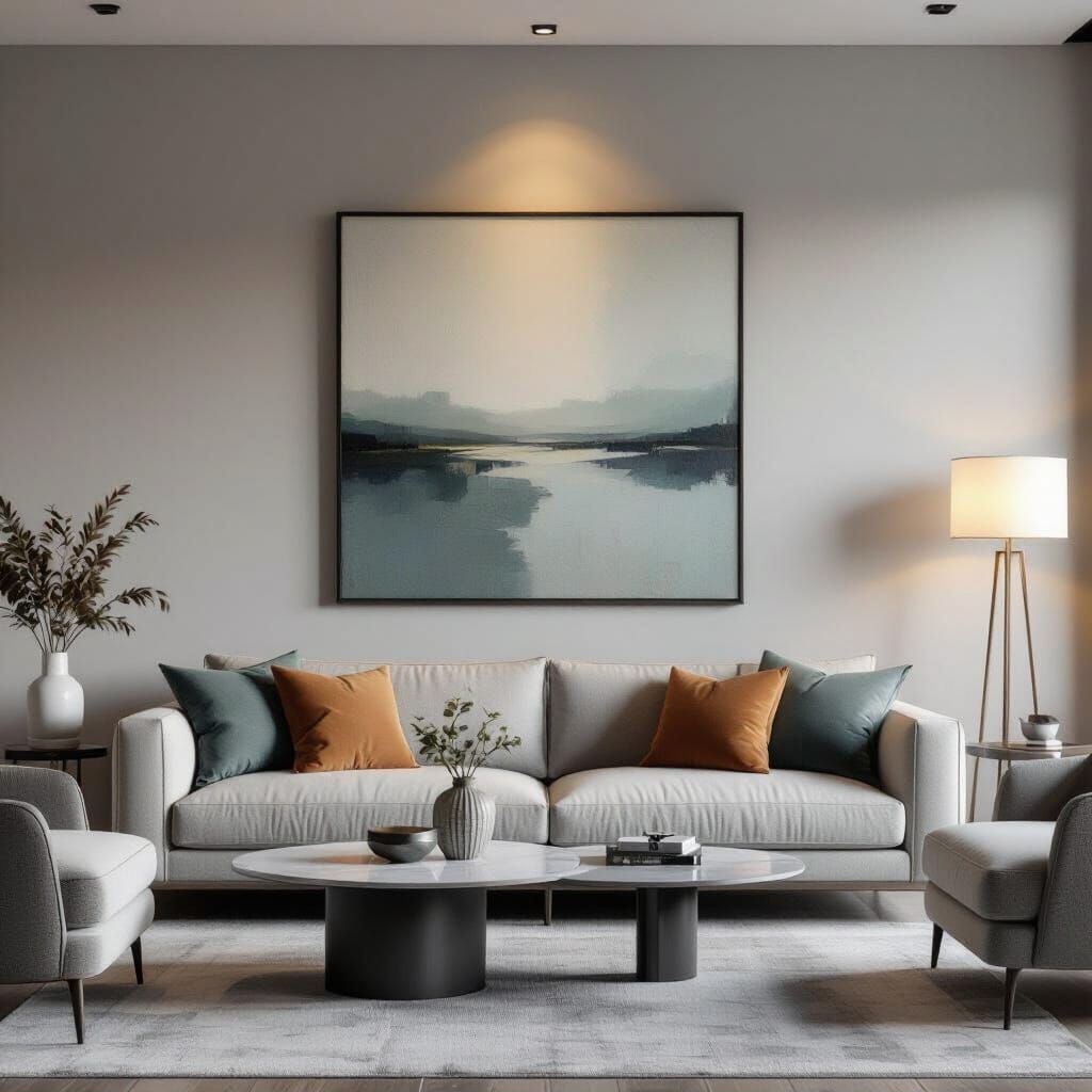 Modern Living Room with Abstract Art