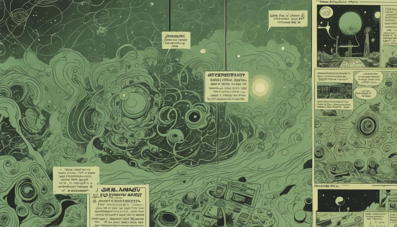 Cydonia Mars Comic Art with Neon and Analog Static