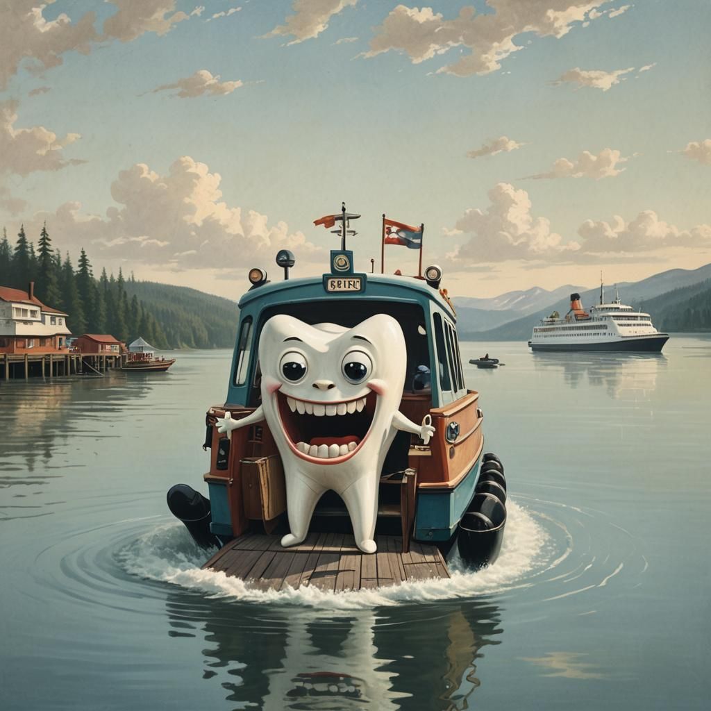 Anthropomorphic Tooth's Ferry Boat Adventure