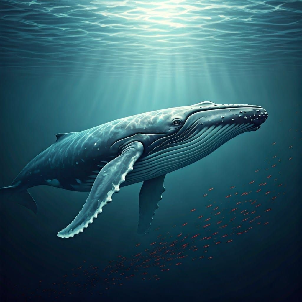 Gentle Blue Whale in Oceanic Expanse