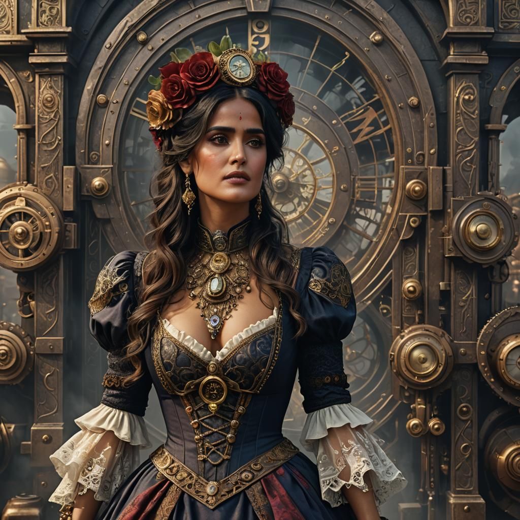 Steampunk Esmeralda in Victorian Dress, Detailed Matte Paint...