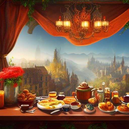 Fantastical European Breakfast Concept Art
