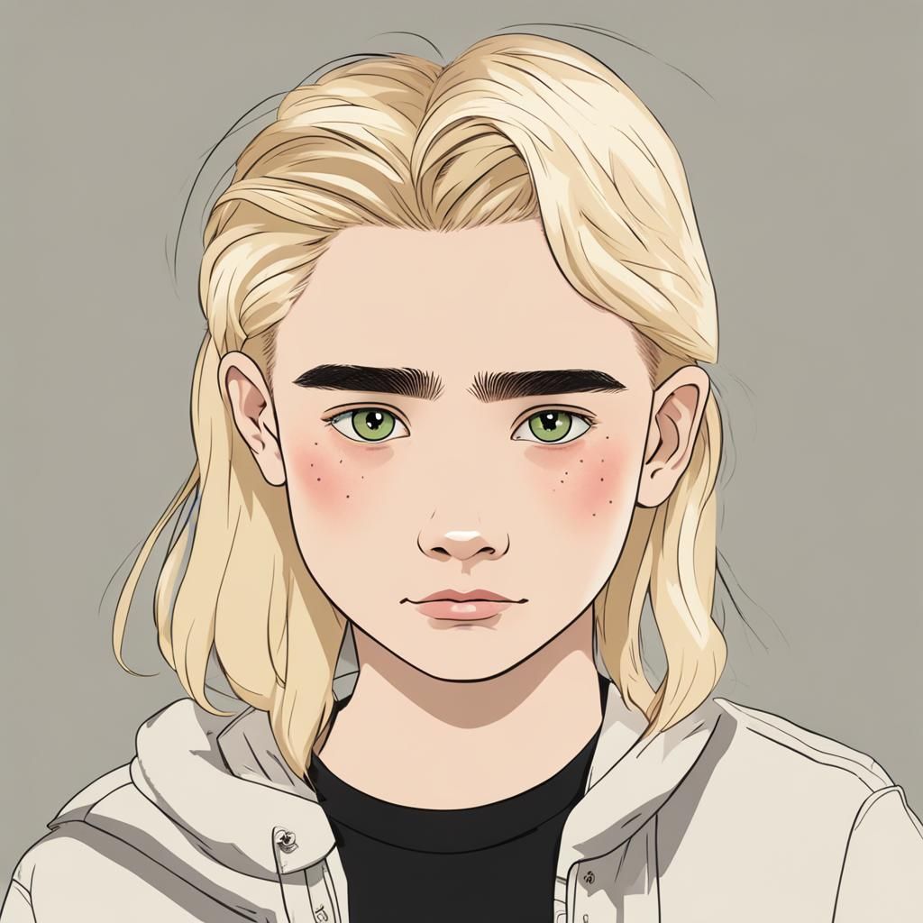 Blonde Teenager with Hazel Eyes Portrait