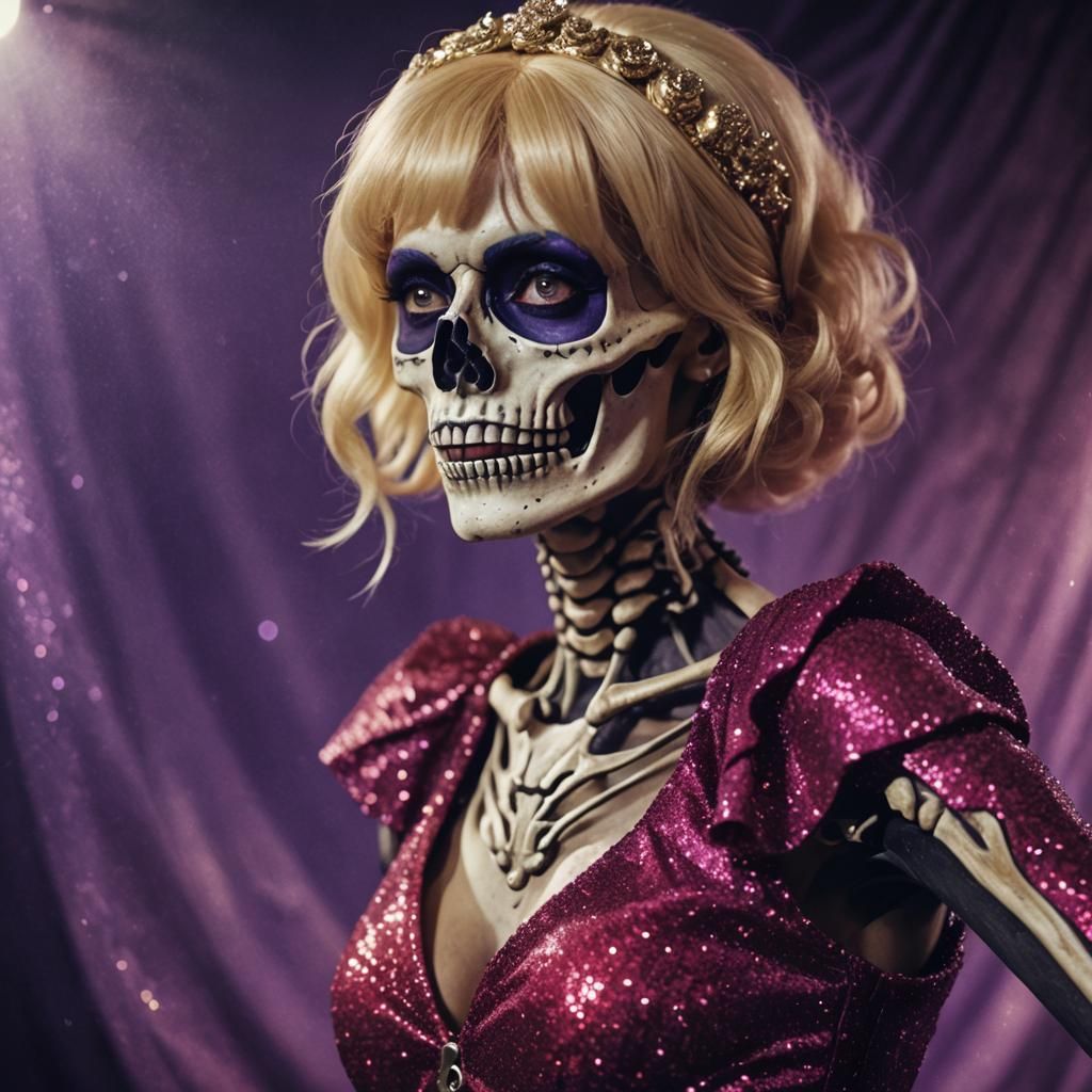 Skeleton in Drag: Cinematic Film Still