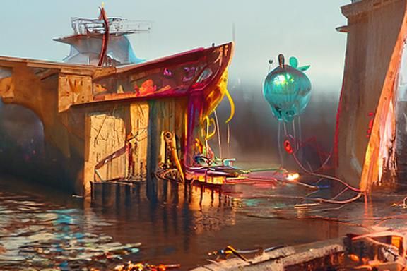 Fairy Fireball on Toads: Painterly Digital Art