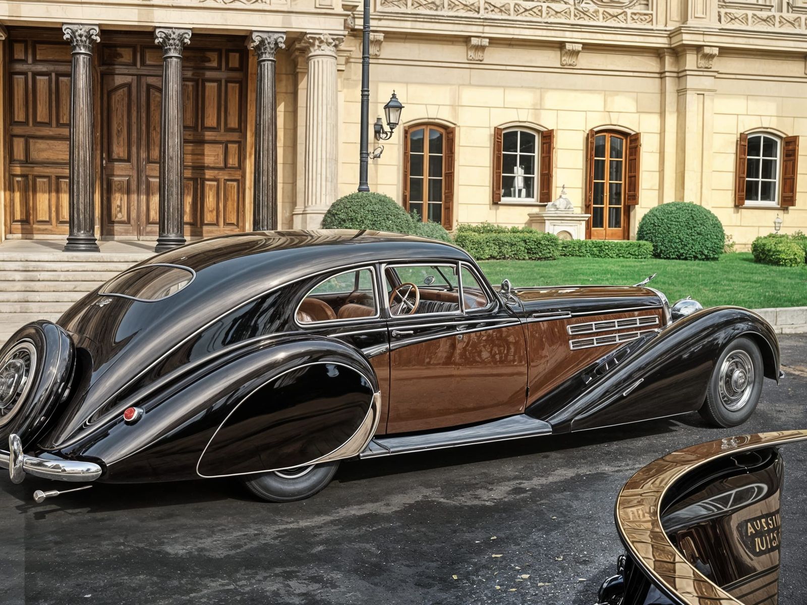 Luxurious 1938 Coupé in Palace Regalia at Golden Hour