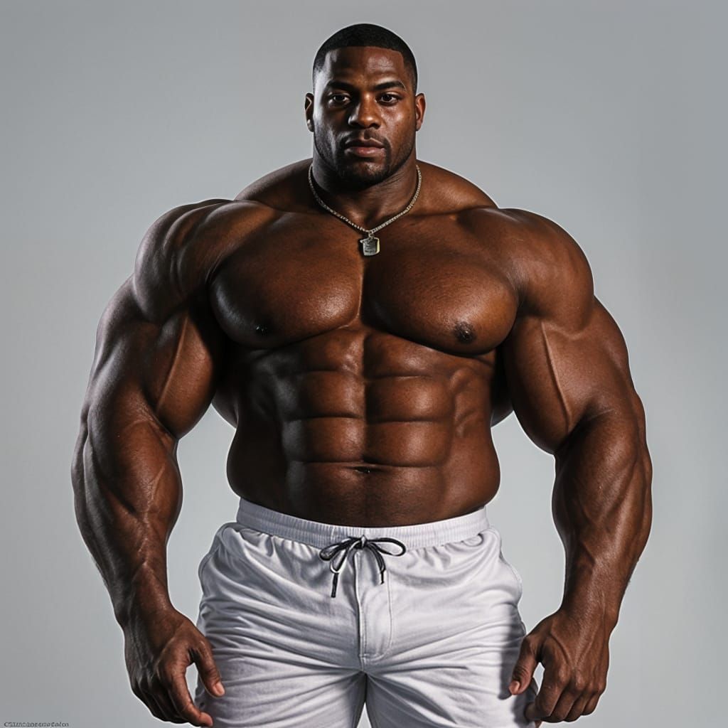 Shirtless Muscular Black Man