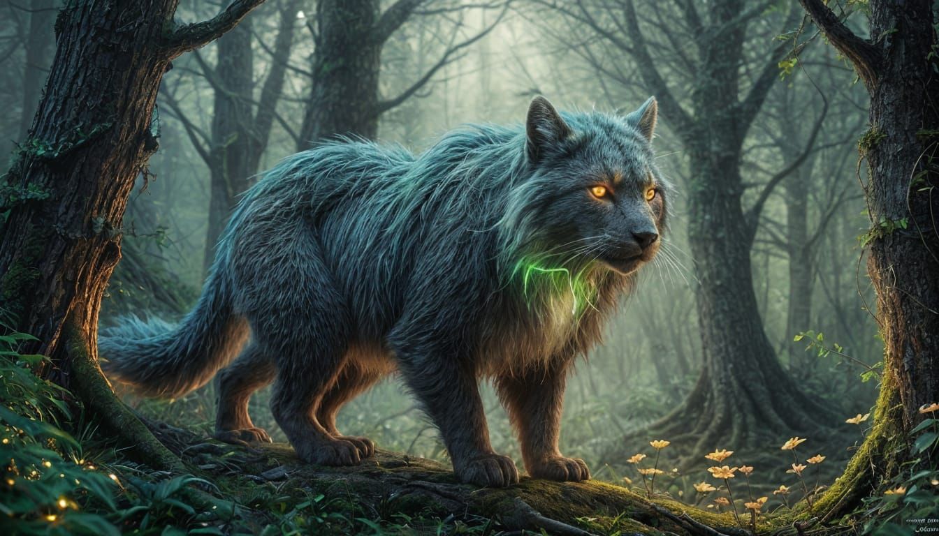 Mystical Forest Creature in Ethereal Fantasy Style