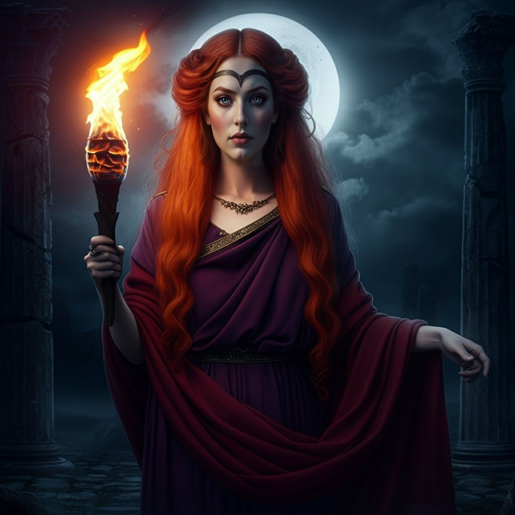 Hecate, Goddess of Magic, at a Crossroads