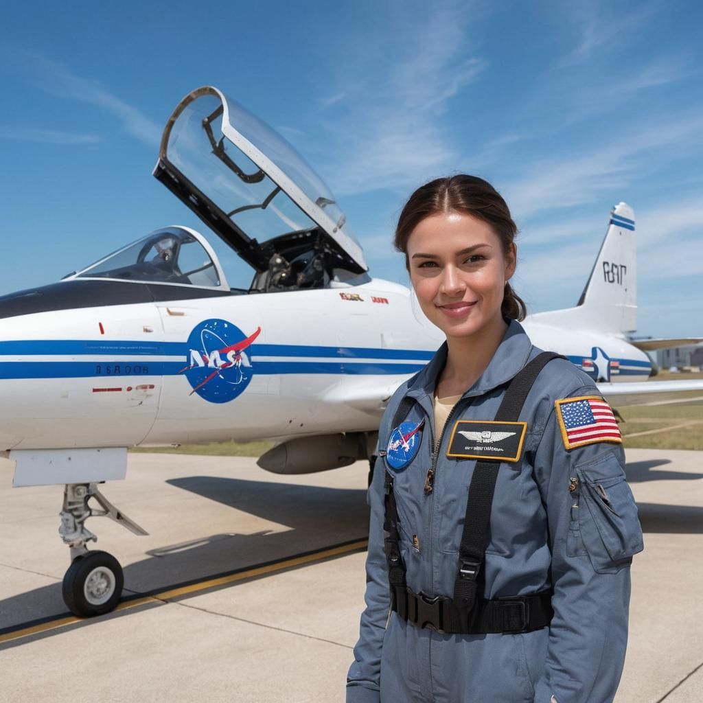 Confident Test Pilot in Hyper-Realistic Portrait