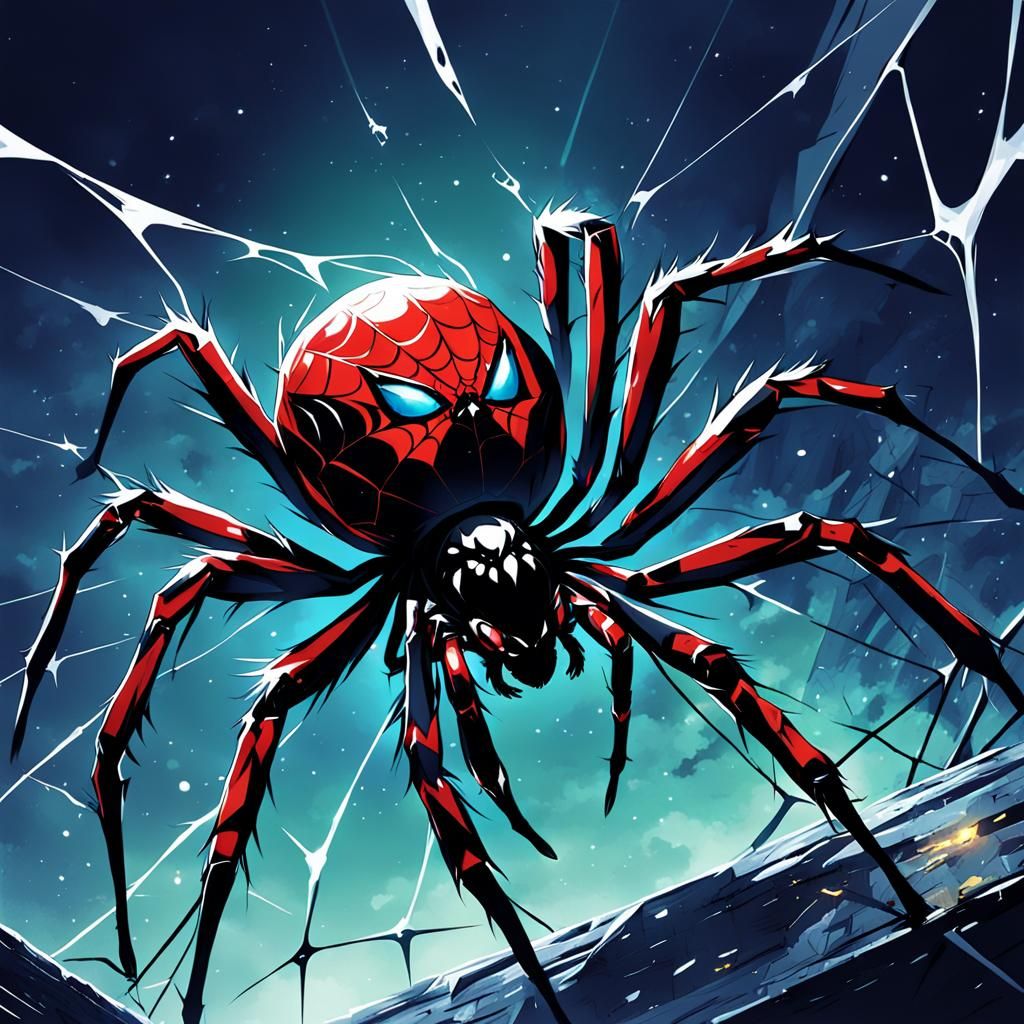 Anime-Style Spider in Japanese Manga Art