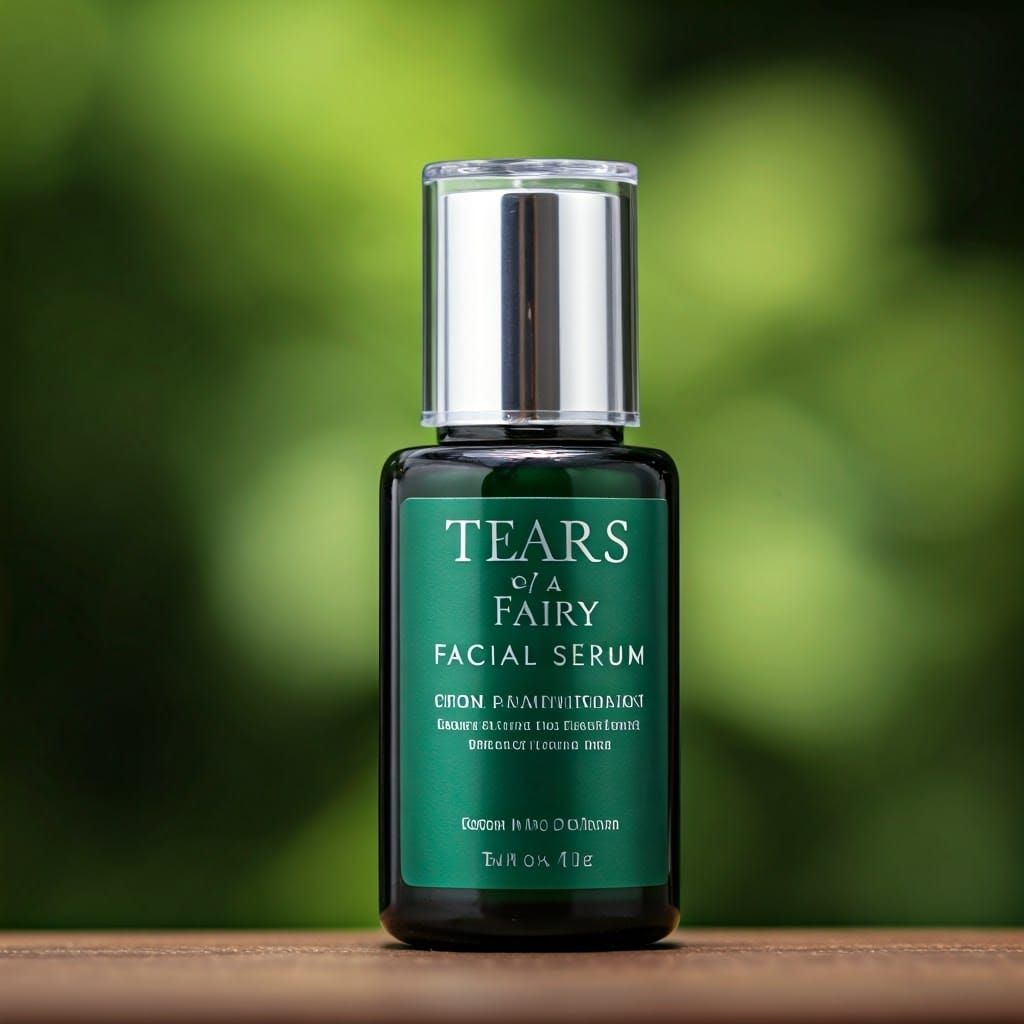 Luminous Facial Serum in a Green Glass Bottle
