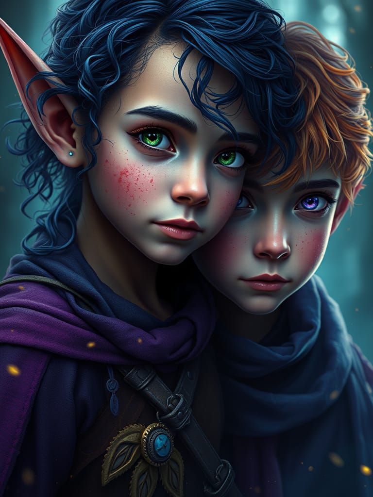 Elf Twins Dark Fantasy Concept Art