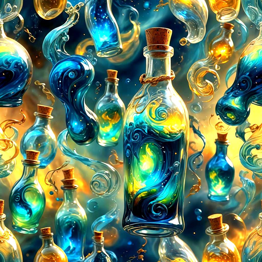 World Climates Trapped in a Bottle: Detailed Painting