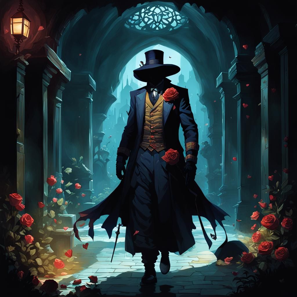 Enigmatic Valentine's Characters in Shadowy Intrigue