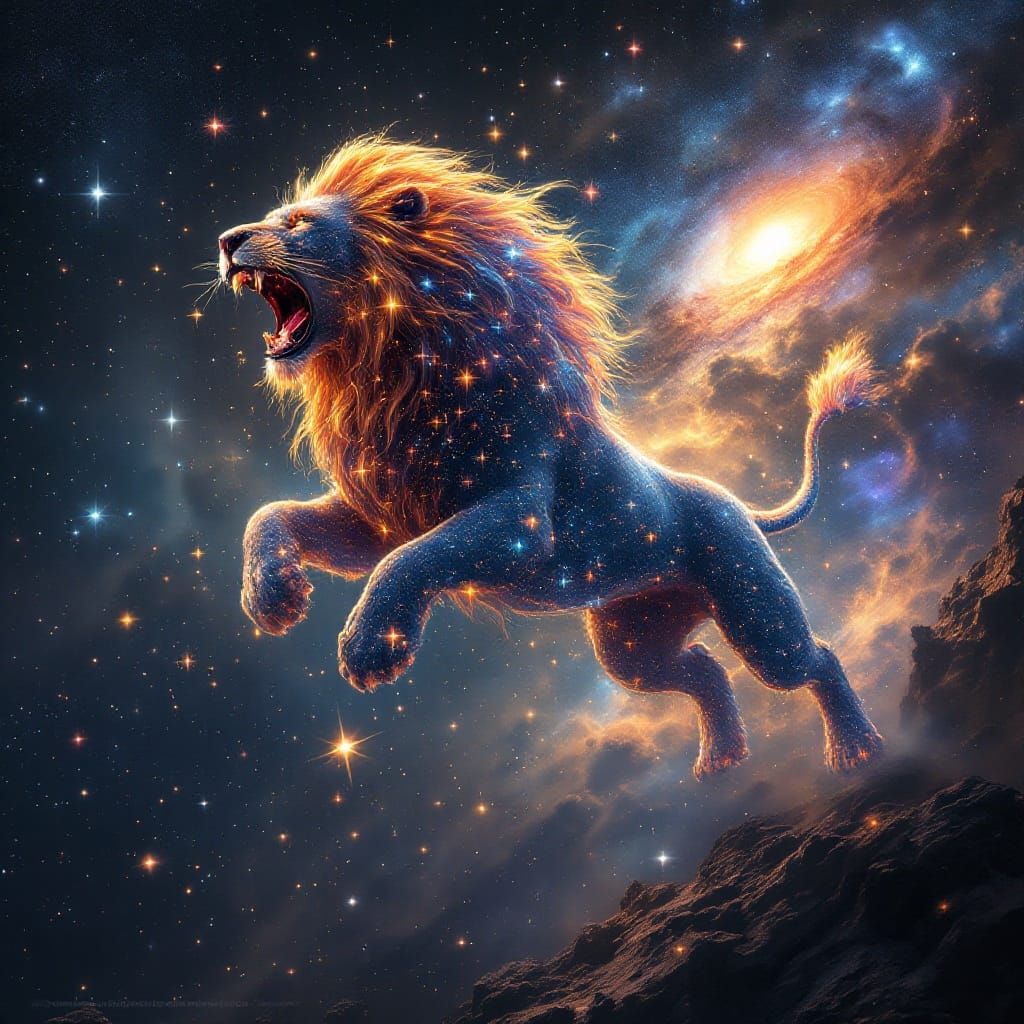 Celestial Lion Leaps Across Intergalactic Space in Ultra-Fin...