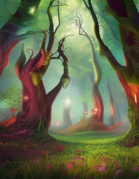 Enchanted Elven Forest in 3D Digital Art