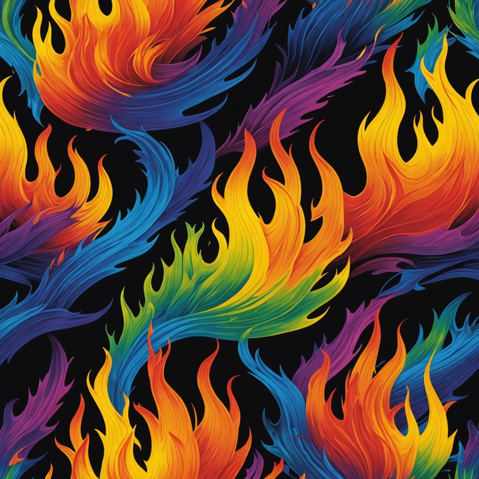 Rainbow Fire Abstract