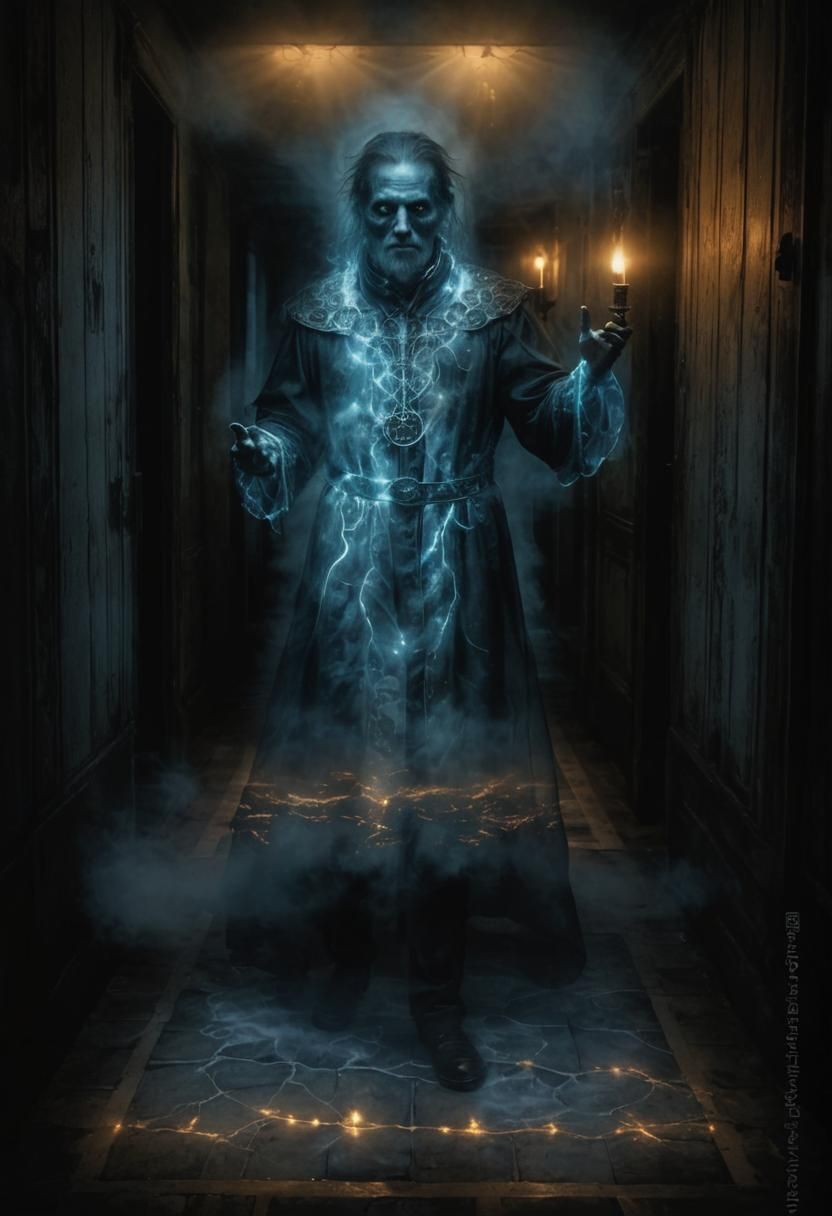 Ethereal Female Spirit Drifting in Bioluminescent Light