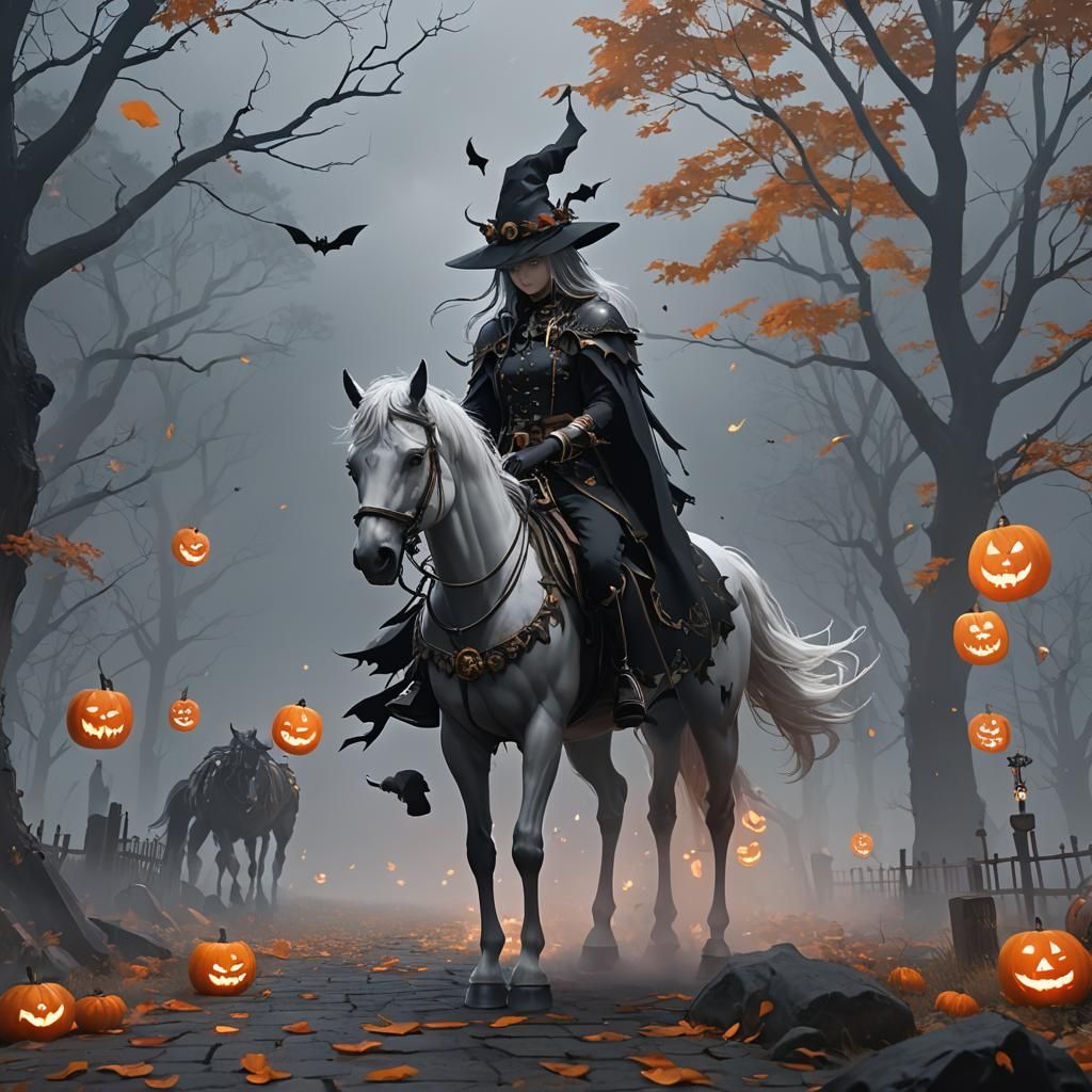 Halloween Hell Horse in 3D Anime Art