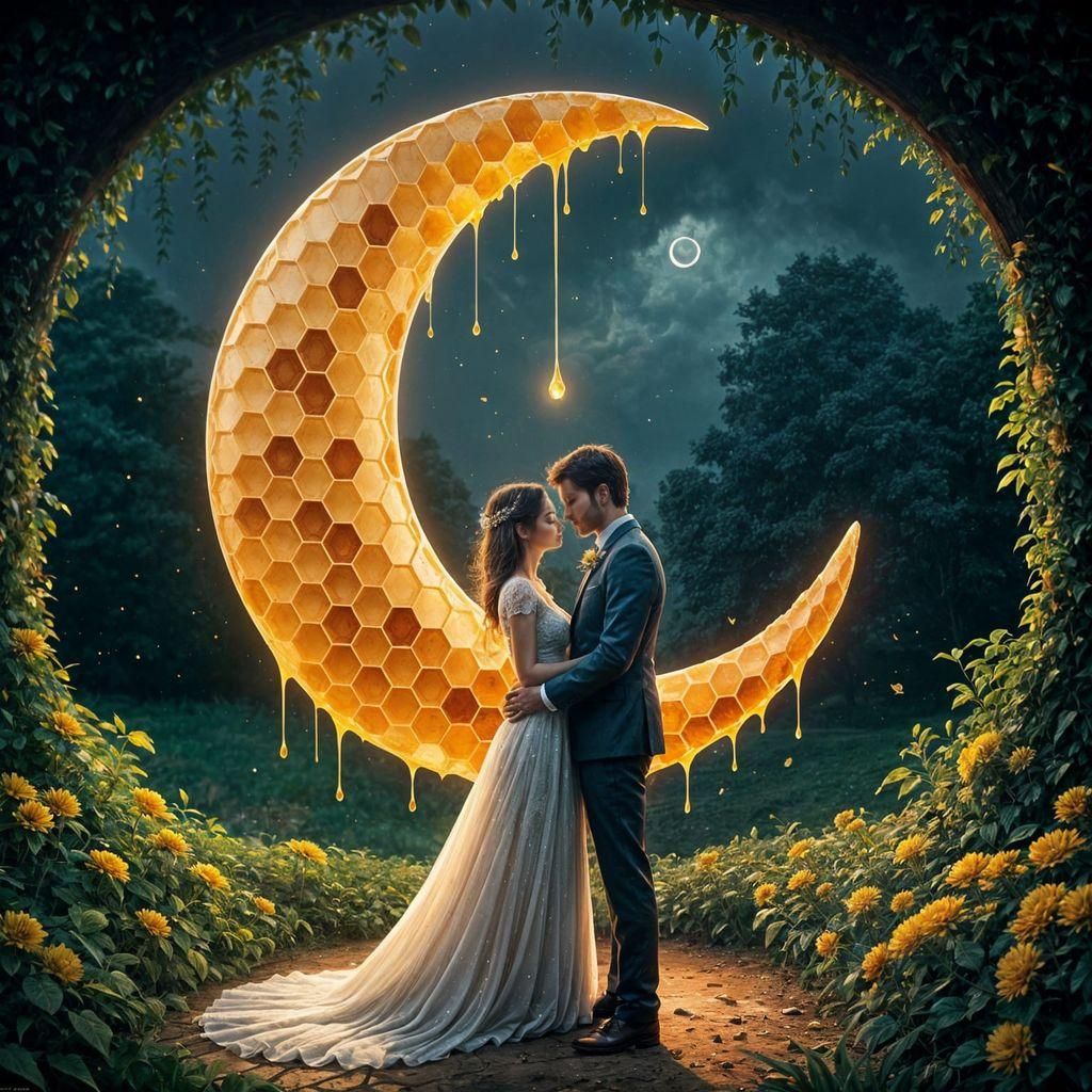 Honeycomb Moon Wedding: Detailed 3D Digital Art