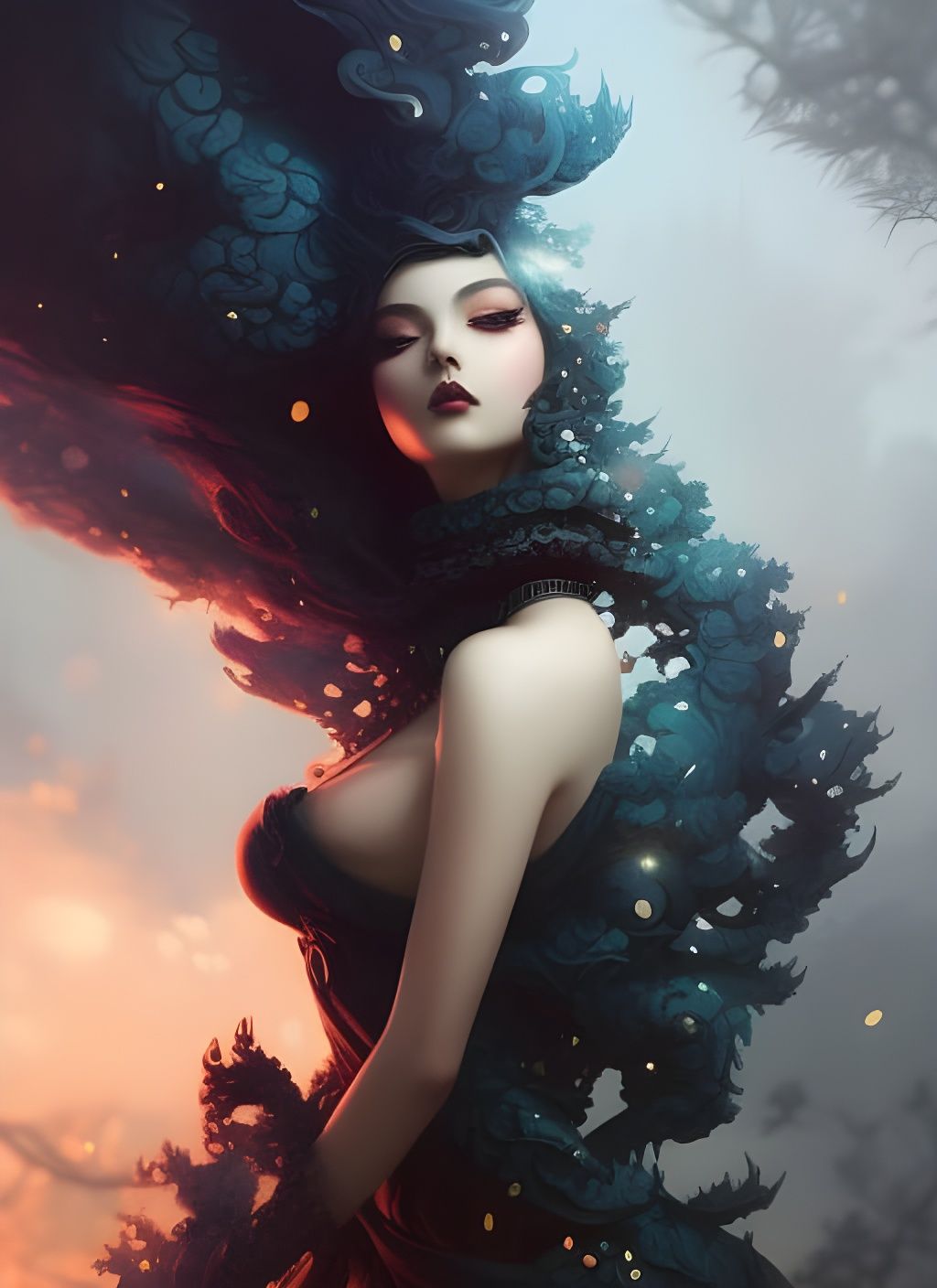 Chibi Magical Tree Ent Portrait in Polygon Art Style