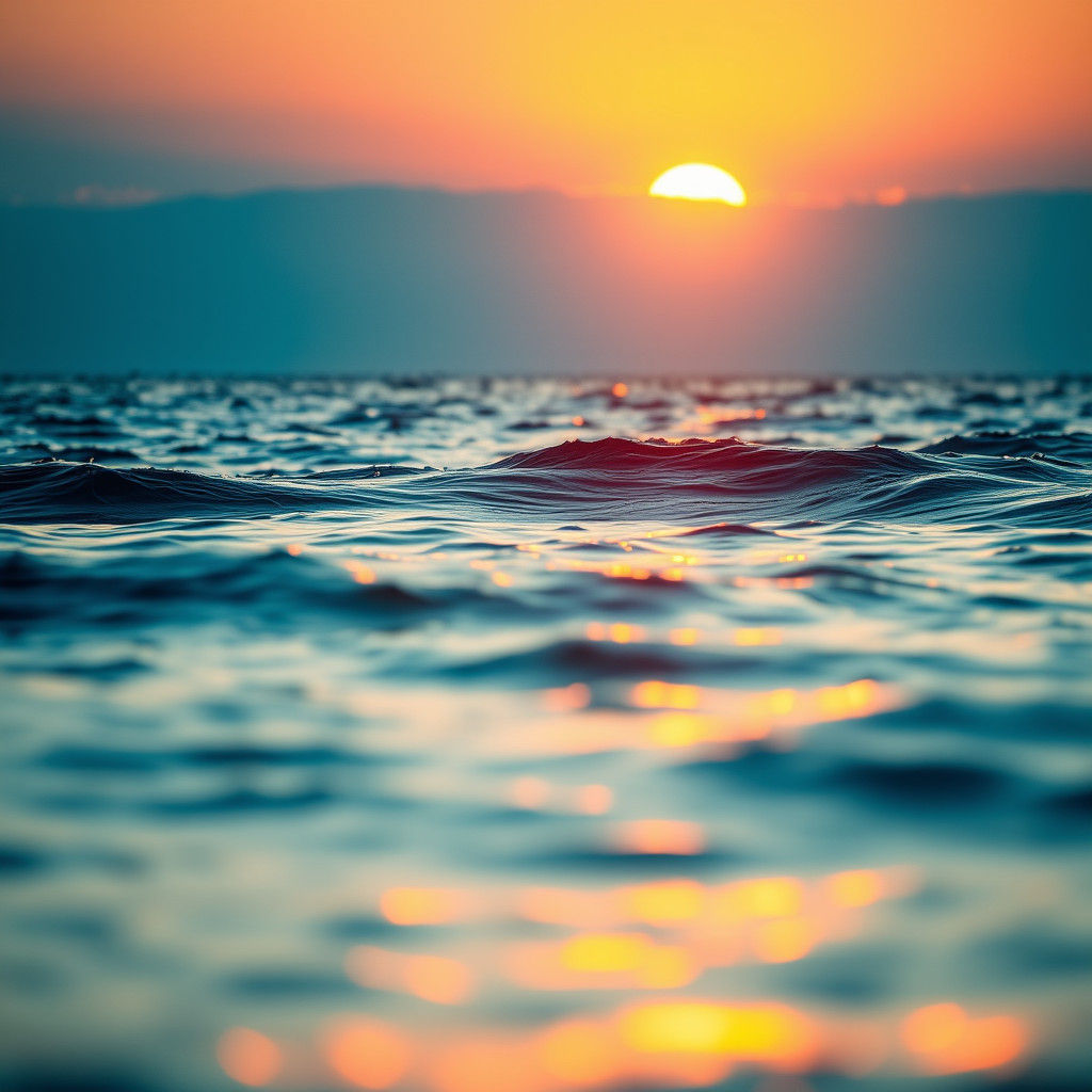 Golden Sunrise Over the Ocean Waves