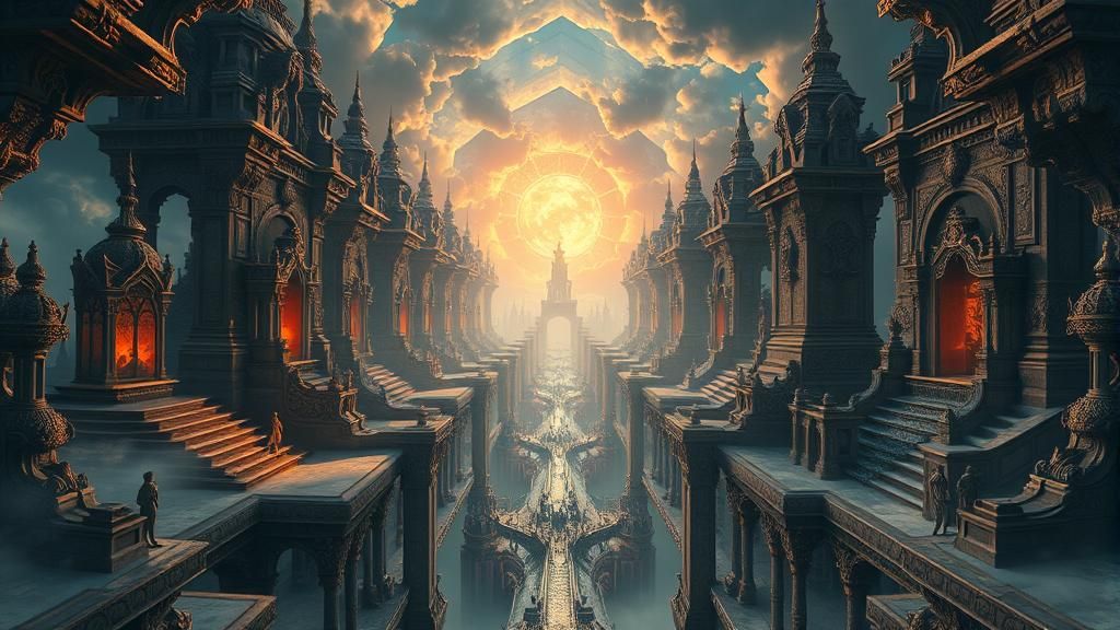 Surreal Fantasy Scene in Digital Matte Painting Style
