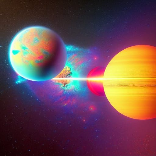 Planetary Collision: Holographic Cosmic Illustration