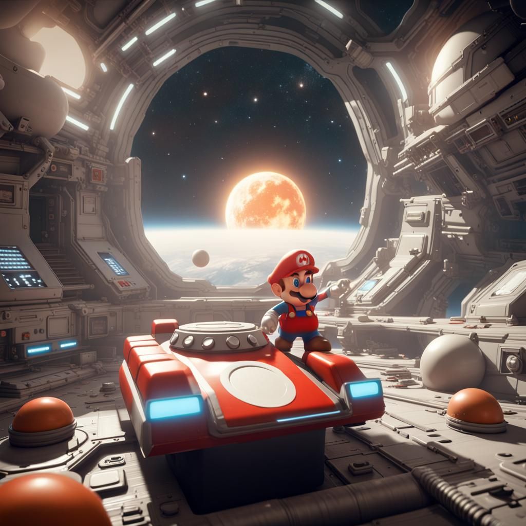 Space 1999 meets Mario Brothers: 3D Game Cinematic