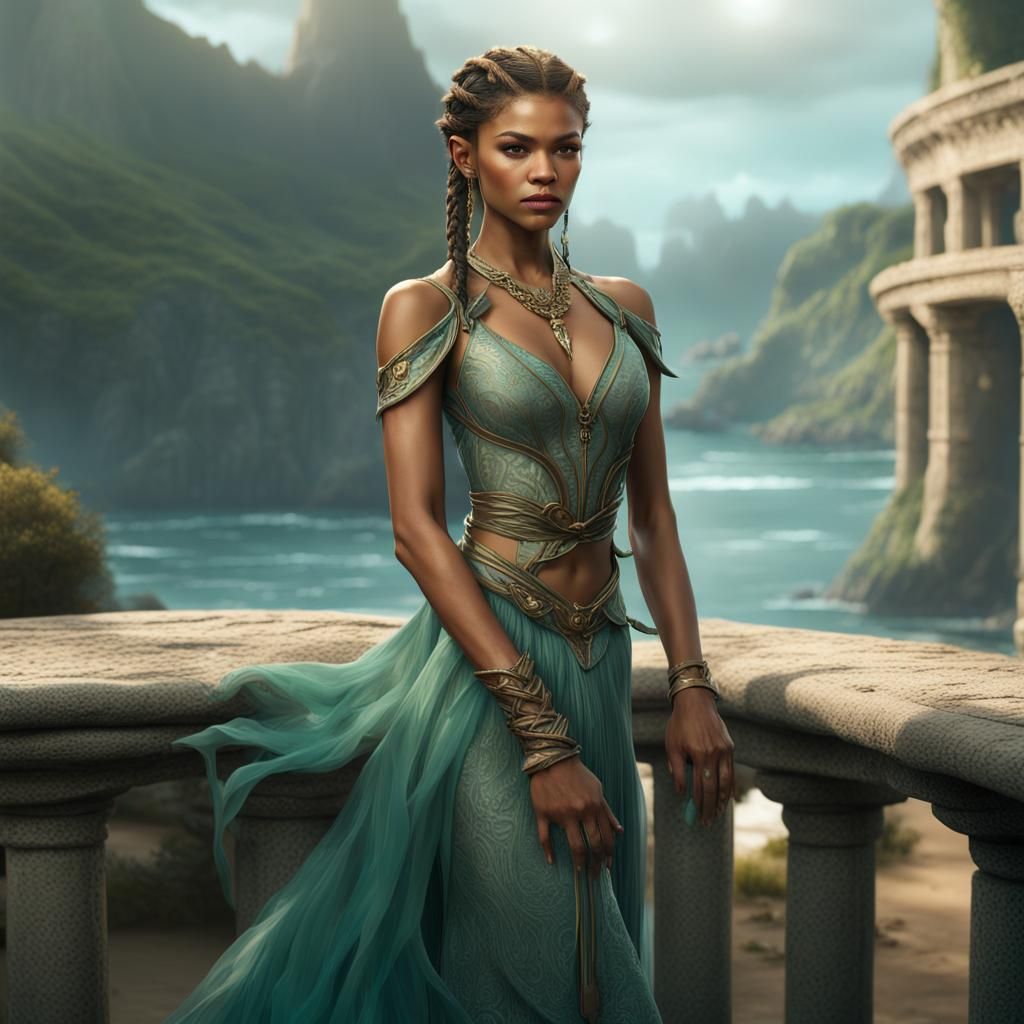 Fantasy Sea Elf in Open Air Amphitheater