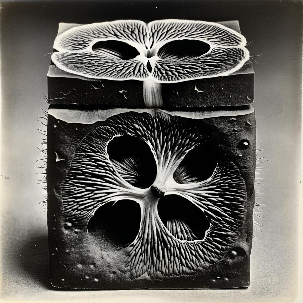 Poppy and Bryonia in a Cube: Botanical Close-Up