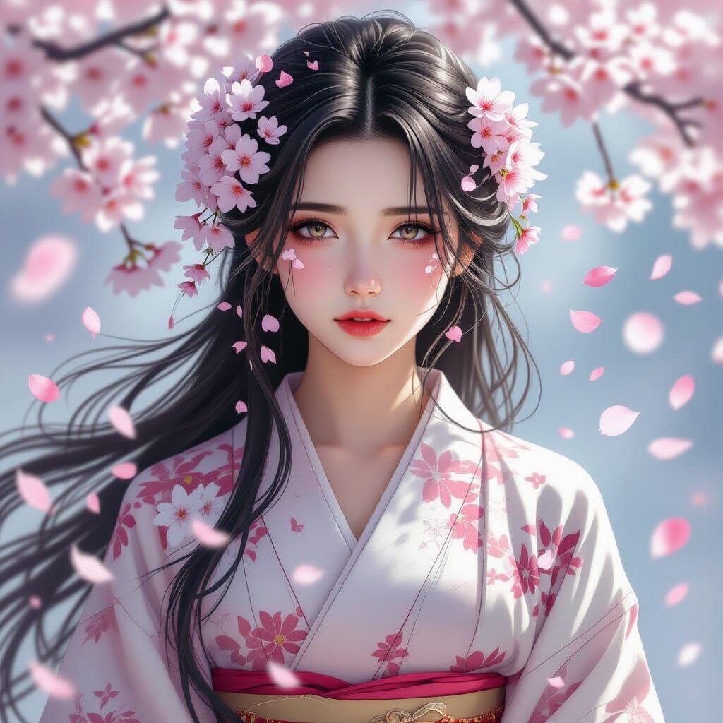 Ethereal Blossom Ghost in Loish Style