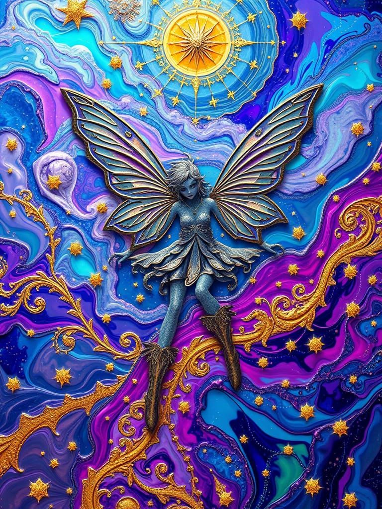 Mystical Fairies in Vibrant Dreamscape with Fractal Iridesce...