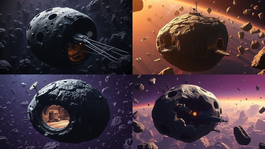 Stealthy Space Station Asteroid Base