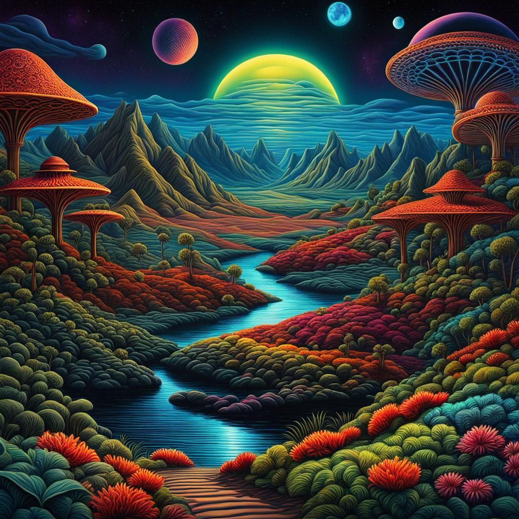 (((Alien landscape))) , Zentangle Tamara de Lempicka in the ...