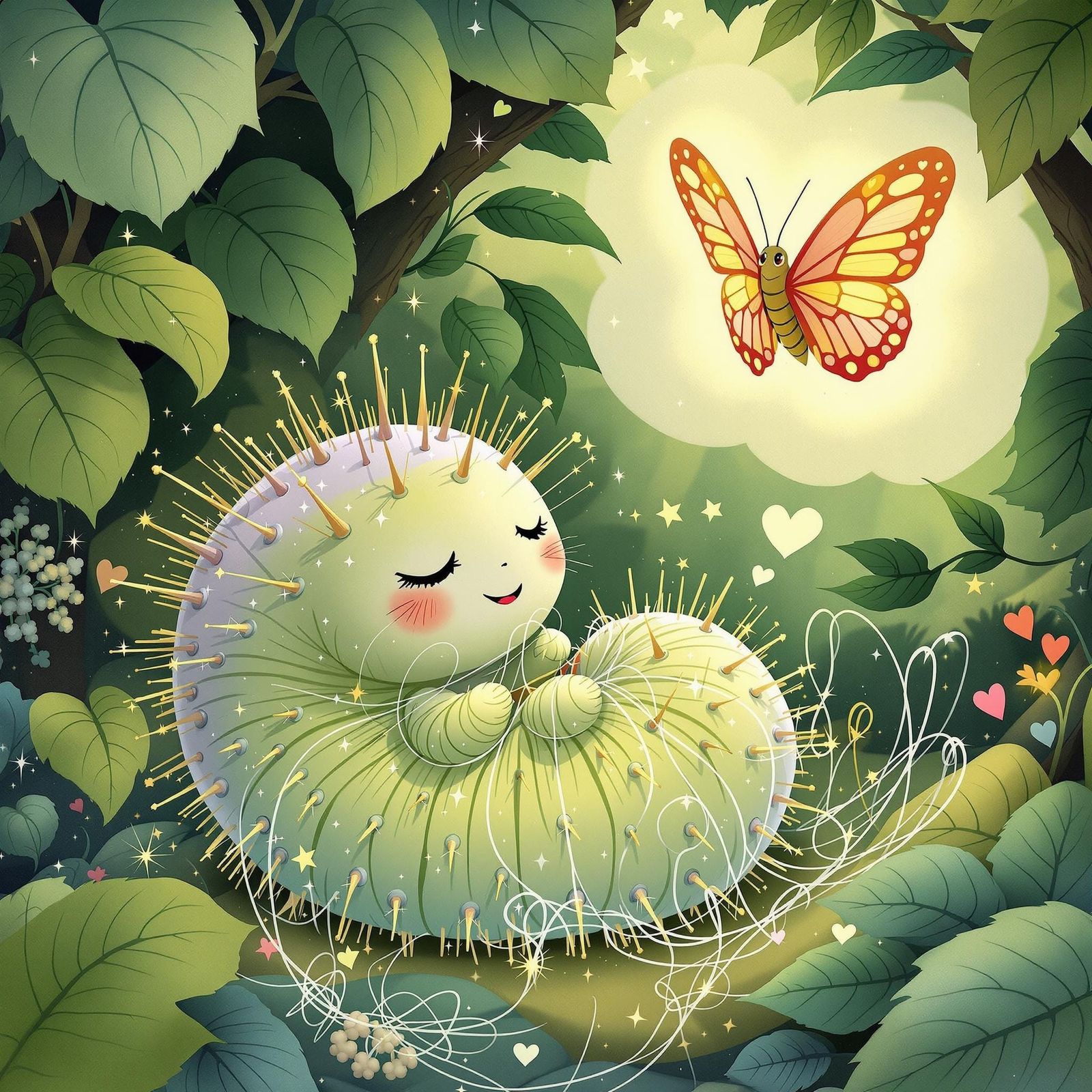 Joyful Caterpillar Dreams of Butterfly, Manga Comic Style