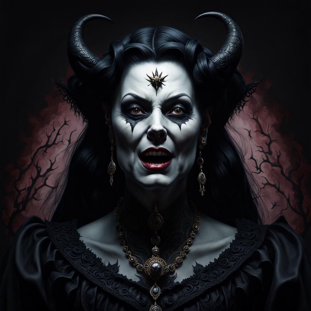 Macabre Portrait of a Wicked Witch