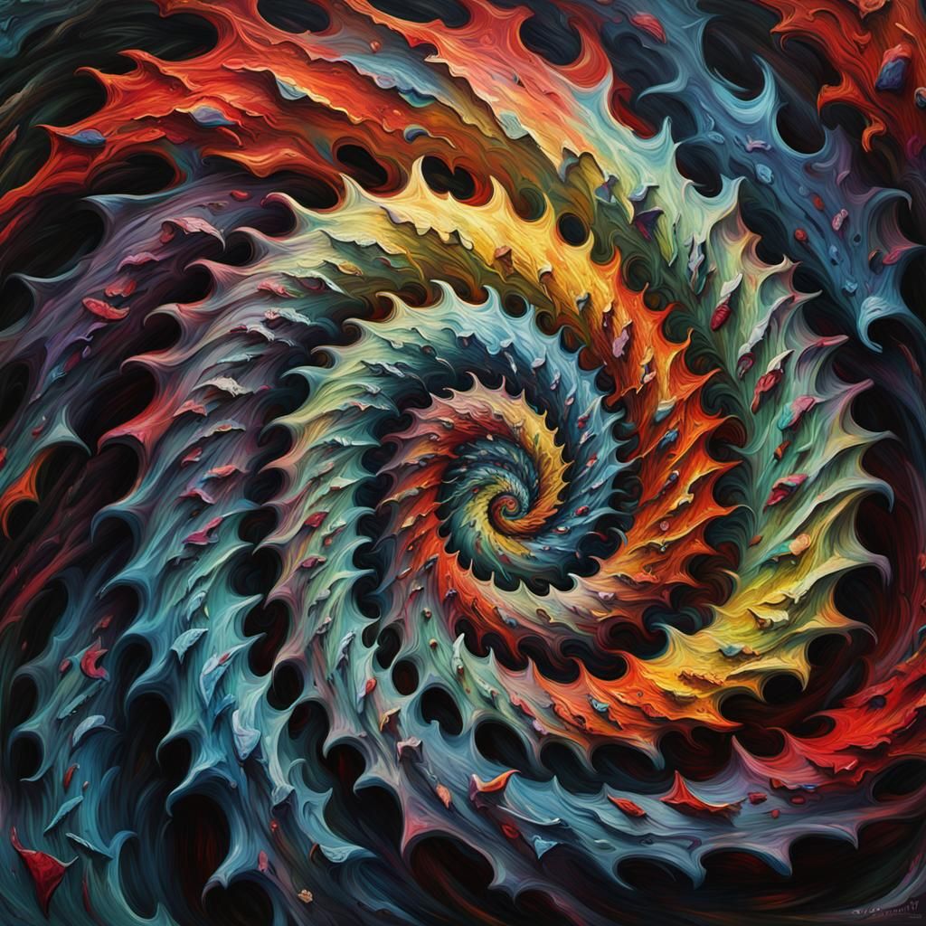 Grotesque Spiral Vortex: An Impressionist Masterpiece