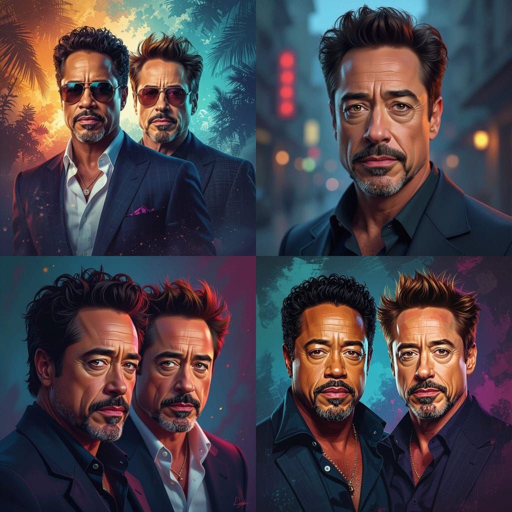 Cuba Gooding Jr. and Robert Downey Jr. Fusion Portrait