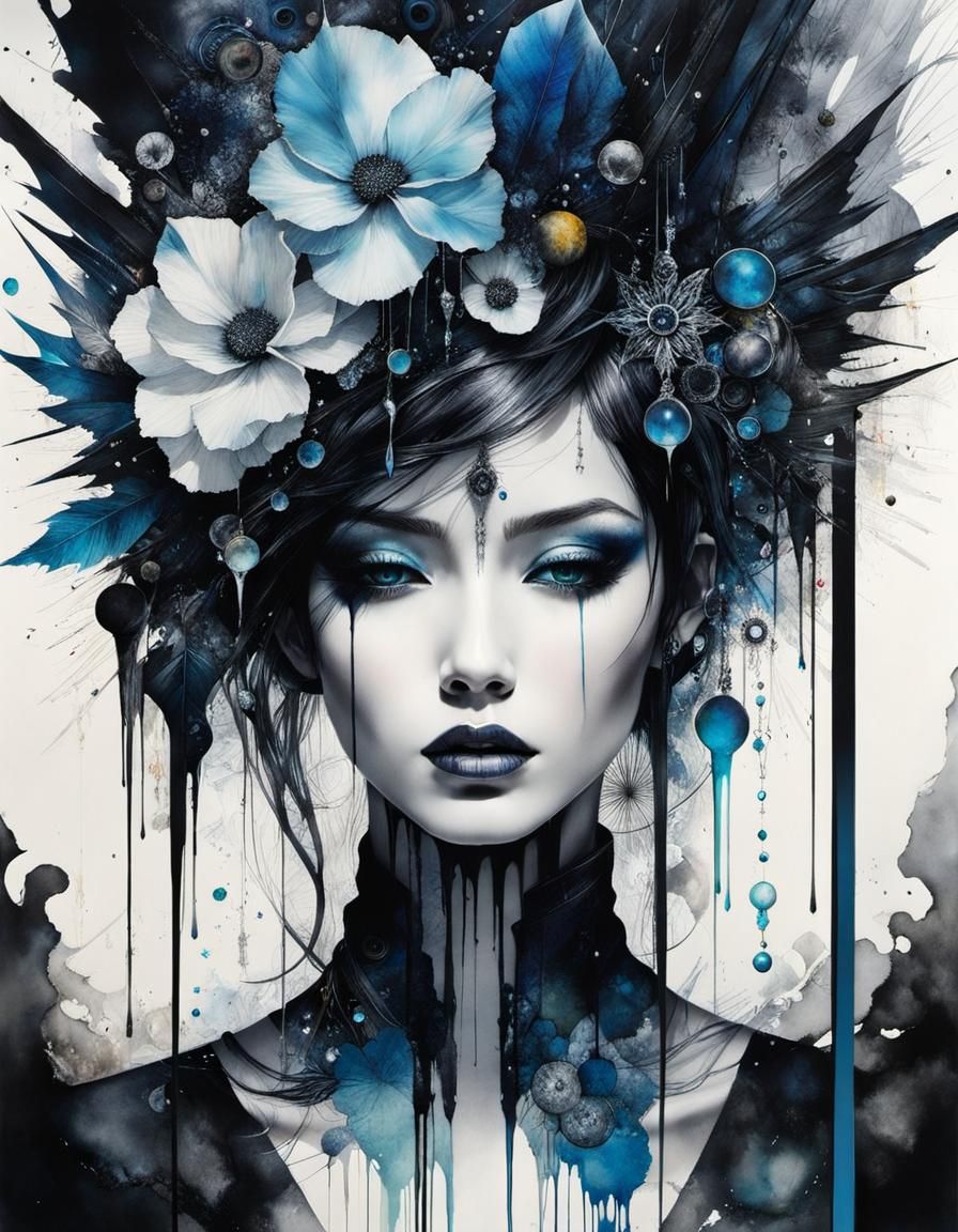 Surreal Ink Art of Melting Ice